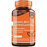 Organic Ashwagandha 2100 mg - High Dosage - 240 Vegan Capsules - Highly Effective Certified Organic Ashwagandha Root Powder -