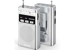 Tendak FM/Am Radio Portatil Pequeña Recargable de 1200mah, Transistor Radio con Excelente Recepción, Carga USB-C, con Toma de Auriculares, Linternas, TF (Alimentación por USB)