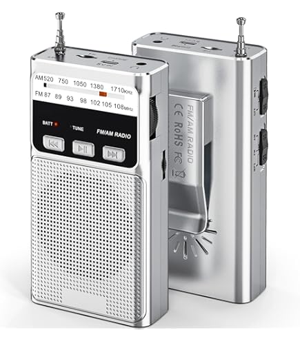 J-166 Transistor zakradio, AM FM kleine draagbare radio, op batterijen, met afstemlicht, klem aan de achterkant, uitstekende ontvangst voor binnen & buiten en noodgevallen by PRUNUS J-166 Transistor zakradio, AM FM kleine draagbare radio, op batterijen, met afstemlicht, klem aan de achterkant, uitstekende ontvangst voor binnen & buiten en noodgevallen by PRUNUS