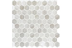 ‎WOSTICK WoStick Fliesenaufkleber 3D Klebefliesen Küche Bad Küchenrückwand Folie Fliesen Selbstklebende Hexagon (10-Stück 30.5x30.5cm)