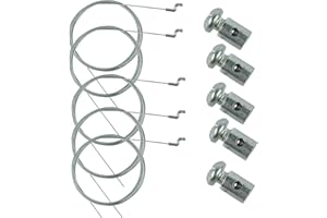 PUUPAA Gaszug für Rasenmäher, Zugsteuerungskabel, Ersatz, Motorbremse, Radantrieb, Gaszug, 200 cm Länge, 5 Stück