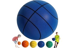 AISEN Pallone da basket silenzioso, misura 3/5/misura 7, in schiuma non rivestita ad alta densità, facile da impugnare, con telaio e rete, per vari ambienti interni