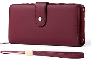 GAEKEAO Portafogli da donna in pelle, Portafoglio Donna Grande Lungo con blocco RFID, Portamonete chiusura con cerniera