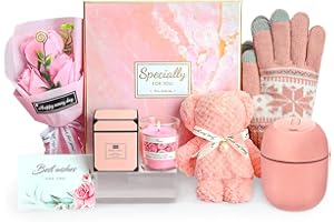 GEEKEO Regalos Originales para Mujer Guantes y Velas Perfumadas Mujer con Mini Humidificador, Regalos para Mama Amigos Novia, Ideas Regalo Navidad Cumpleaños San Valentin Caja de Rgalo Aniversario