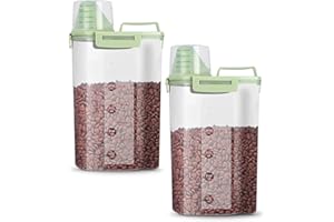 jutyum 2 Pièces Conteneur Croquettes Chien 3L, Boite Rangement Cuisine, Boite a Croquette pour Chien, Rangement Hermétique, Distributeur de Lessive, Rangement Hermétique, Boite Cereales