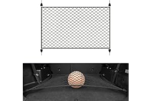 OMJMYY Filet de Rangement Coffre de Voiture 60x40cm Extensible Jusqu'à 120 x80cm Filet de Rangement pour Bagages avec 4 Crochets Bagages Fixe en Extensible pour Plupart des Voitures