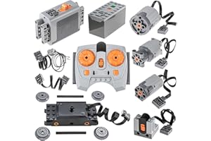 BrickBounty 16pcs Power Functions Motor Set - Compatible with Lego, Technical Parts for STEM Assembled Building Block, Control Function for MOC Bricks