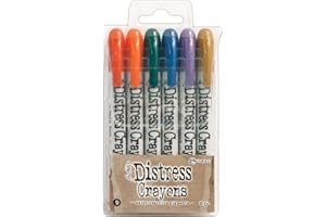 Ranger Distress Crayons Set 9 Tim Holtz-Juego de lápices de Colores (9 Unidades), no aplicable, Multicolor, 13.97 x 8.25 x 1.27 cm