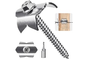 Dolibest Trådstängselklammer, 50st Staketklammerspik 4cm Skruvfäste U-formad Rostfri Stål återanvändbar Fixeringsspik för Trägrindstolpe Reparation av Stålklämma Vävd Tråd med M8-adapter