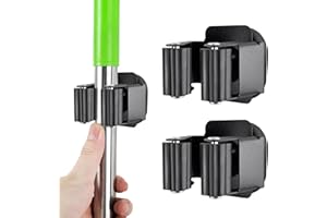 BPOPO Magnetischer Besen- und Moppenhalter Wandmontage,Besenhalterung Wand,Gartengerätehalter, für Garage,Werkstatt, Küche, Wäscherei, 2 Stück