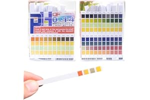 YUEJIESELECTED 100 Stück PH Teststreifen,PH Wert Teststreifen,Vierfarbiges Säure Basen teststreifen,Lackmuspapier,Test Basen Säure Wasser,Messbereich (PH 0-14),Streifen Strips für zu Hause,Aquarien,Laboratorien