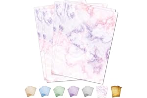 PARTYCARDS Carta da lettere vintage | Design retrò | 50 foglia| Marmora|Formato DIN A4 (21,0 x 29,7 cm) | Grammatura A4 90 g/m² | fronte-retro Stampato, adatto a tutte le stampanti