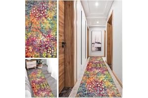 ‎BAYUE BAYUE Teppich Läufer Flur, Küchenteppich Waschbar rutschfest Läufer Flur Bunt Lange Vintage Kücheläufer Flur Teppich für Wohnzimmer Büro Schlafzimmer Esszimmer Korridor 60 x 200 cm