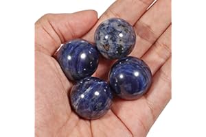 Lovionus89 4 Pezzi di cristallo guaritore per divinazione, sfere di 25mm in pietra preziosa, decorazione per la casa, piccole palle di feng shui, Sodalite
