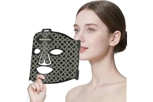 Relhafethy Red Light Mask, 660nm & 850nm Silicone Infrared Light with 10/20/30 Mins Timer & 5 Brightness Adjustment, 222Chips Near Infrared LED Mask for Travel/Home Use