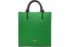Parubi, Borsa Donna a Mano con Tracolla, In Vera Pelle Morbida, Made In Italy, Shopping Shopper Media Grande Semirigida Elegante con Manici, Modello Clizia