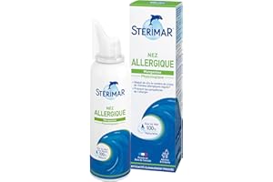 STÉRIMAR Nez Allergique - Spray Nasal pour Allergies, Prévention contre les Allergies, à l'Eau de Mer 100% Naturelle & Manganèse, Formule Physiologique, 100 ml