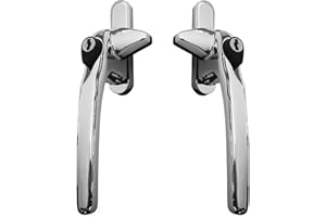 SCHLOSSER TECHNIK Locking Cockspur Window Handle Kit Pair - Chrome- 1 x Left Hand & 1 x Right Hand - One Size Fits All inc Screws