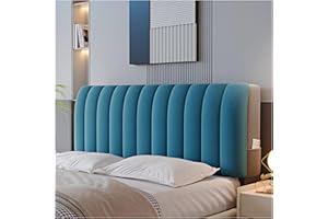 GOFOHIMI Velvet Bed Headboard Slipcover for Queen, King, Twin Size Beds - Quilted Dustproof Protector, Blue, 120CM
