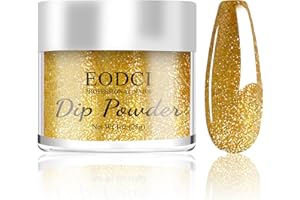 EODCI Poudre à Ongles, 28g Paillettes d'or Dipping Powder Manucure pour Ongles Français Kits, Manucure Salon DIY, Sans Odeur & Durable, Lampe à Ongles Non Requise