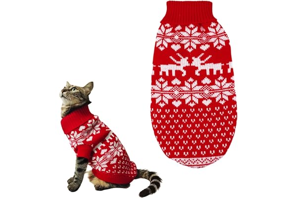 ACTOYS Pull pour Chat Thermique - Vêtement d'hiver en Polaire, Beau et Chaud pour Chats