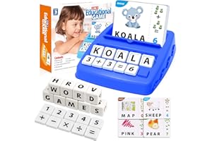 Pup Go Match and Spell Alphabet, Letter Game, Spelling Word Games, Educational Early Learning Toys for 3 4 5 6 7 8 Year Old Kids, Pre School Toys Match and Spell Phonics Gifts for Boys Girls (Blue)