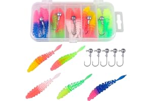 Leeko Set di esche artificiali in gomma, per trote, pesce persico, luccio, cavedano, lucioperca