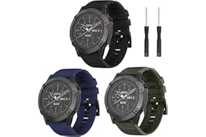 FuzeDa Correa para Fenix 7X/Fenix 7X Solar/Fenix 6X/Fenix 6X Pro/Fenix 3 HR Pulsera, 26mm Silicona Pulsera Impermeable Correas de Repuesto para Fenix 7X Sapphire Solar/Fenix 3/Fenix 5X/Fenix 5X Plus
