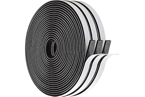 UPSEN Taśma uszczelniająca samoprzylepna do drzwi i okien, 6 mm (szer.) x 3 mm (gł.)/12 m, gumowa uszczelka do drzwi, taśma piankowa, izolacja akustyczna, wodoszczelna, do uszczelnienia uderzeń, szczelna