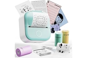 ZOOLION Sticker Maker Machine T02 - Inkless MIni Printer with 3 Roll of 50mm Sticker Paper - Bluetooth Portable Printer for iPhone iPad Android Kids List Labels Notes Memo DIY Birthdays Gifts Thermanote