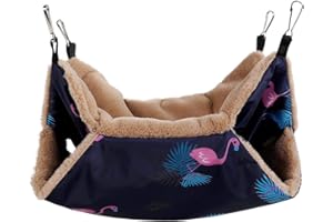 Dongzhi Haustierkäfig Hängematte, 2-lagig Hamster Hängebett Plüsch Zuckergleiter Käfig Chinchilla Schaukelnest Meerschweinchen Nap Sack Warme Frettchen Versteck Zubehör Spielzeug für Kleintiere Ratte