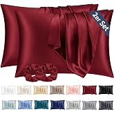 Vielit 2 Pieces Satin Pillowcase 50 x 70 cm, Soft as Silk, for Hair and Skin &ndash; with 2 Elastic for Hair