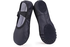 Ulicox Ballet Shoes Girls Ballet Slippers Made of Leather Gymnastics Shoes Dance Shoes with Split Leather Sole for Children and Adults