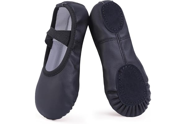 Ulicox Chausson Danse Classique Fille Simili Cuir Demi Pointe Chaussure de Danse Femme pour Enfants et Adulte