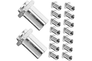 WHAMVOX 20pcs Silver Tom Lug Swivel Nuts for Snare Drum and Floor Drum 6mm Inner Diameter Replacement Accessories for Kit