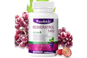 FSLHCY Trans Resveratrol 1000mg avec Quercétine 300mg, 90 Gélules Vegan pour Énergie Cellulaire, le cœur, la peau et un antioxydant anti-âge
