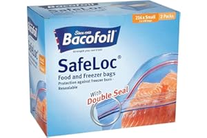 BacoFoil Safeloc Food and Freezer Small Bags, 216 Pack (2 x 108), Husa