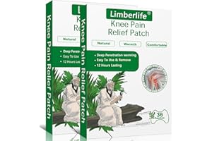 LIMBERLIFE Cerotti Antidolorifici per il Ginocchio, 72 Pezzi di Cerotti Antidolorifici all'assenzio, Cerotti a Base di Erbe per Alleviare i Dolori Muscolari del Collo e Della Spalla