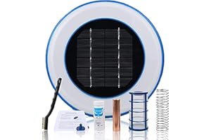SONLED Ionizador de Piscina Solar, Limpiador de ionizador de Piscina con energía Solar, Equipo de Limpieza de Fuente de SPA de Piscina, Clarificador de Agua de Piscina Clarificador de Piscina para