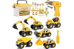 STAY GENT Démonter et Assembler Camion Kit Voiture Jouet avec Perceuse Électriqu, Construction Véhicules STEM Jouet Camion pour Enfants Cadeau Cadeaux Noël Éducatifs pour Garçons Filles 3 4 5 6 Ans