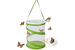 XCNPER Butterfly Kits Caterpillars Foldable Butterfly Net - Collapsible Insect Catcher with Breathable Mesh, Perfect for Kids' Science Kits & Outdoor Bug Hunting (Green)