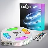 B.K.Licht - USB LED Strip 5m mit Fernbedienung, buntes RGB Licht, dimmbar, selbstklebend, LED Streifen, Leiste, Zimmer Deko, 