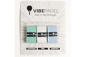 VIBEPADEL - Grip 'n' Rip Padel Overgrip - Non Slip Tacky Feel Overgrip for Padel Racket, Pickleball, Squash, Badminton - 3 Pack - Multiple Colours - Ideal Padel Accessory & Gift