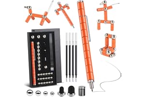 RAYONG Stylo Multifonction Magnétique,Fidget Pen,Stylo à Bille Magnétique,Cool Pen Gadget Cool Cadeaux pour Hommes,Femmes Ou Adolescen (Orange)