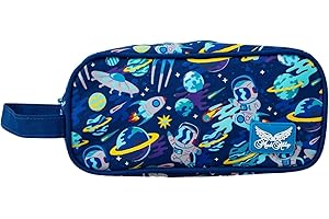 Mad Ally Kids Pencil Case for Boys - Soft Aesthetic Pencil Pouch Case Smooth | Protective Large Capacity Organizer for School Stationery | Ideal for School, Home, and Travel | Astronaut Design