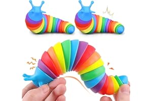 Yolistar 3D Giocattoli di Agitazione Articolati di Lumaca di Fidget, Giocattolo Colorato con Lumaca Dito Giochi Antistress per Alleviare Lo Stress Giocattolo, per Decorazione Della Casa (2PCS)