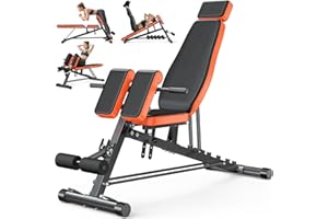 Fostoy Multi-Functional Weight Bench, 1000LB Workout Bench for Home Gym - Hyper Back Extension, Roman Chair & Adjustable Ab Sit up Bench, Incline/Decline Gym Bench For Full Body Training