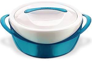 PINNACLE THERMOWARE Pinnacle Large Insulated Casserole Dish with Lid 3.6 qt. Elegant Hot Pot Food Warmer/Cooler - Teal