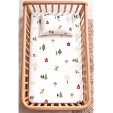 SUVAY%100 Pamuk Lastikli Bebek &Ccedil;arşafı Seti | Park Yatak Uyumlu (60x120-70x110-70x120) (Geyik)