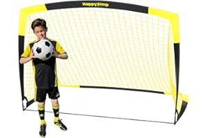 Happy Jump Portable Pop Up Football Goals – Optional Target Sheet, Ball, Pump & Cones | Weatherproof Football Nets – 3x2.2FT,